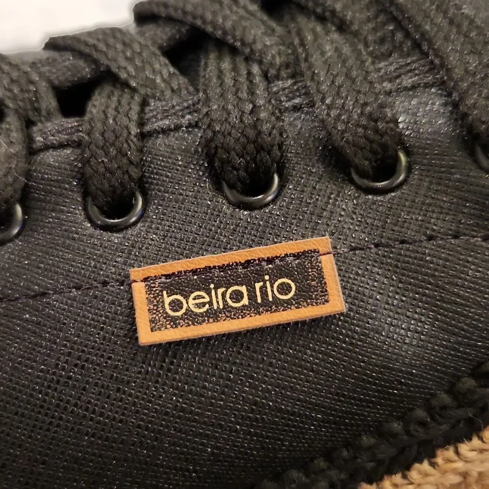 Beira Rio Women's Shoes Espadrille Wedges Platform Fashion Casual Sneakers Black